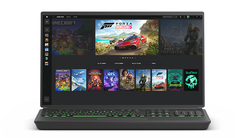 Tangkapan layar aplikasi Xbox yang menunjukkan katalog Game Pass
